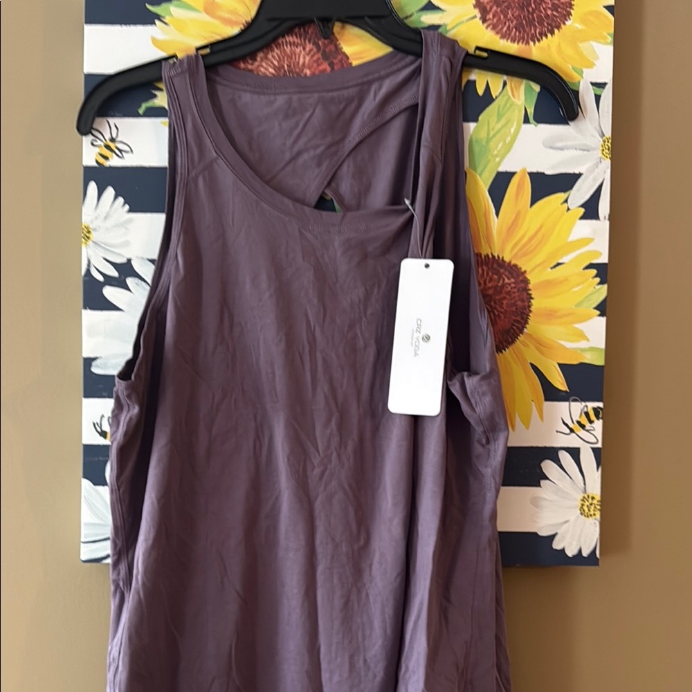 Women's Purple Sleeveless Crz Yoga Tank L - Picture 2 of 7